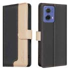 For Motorola Moto G85 Color Matching RFID Anti-theft Leather Phone Case(Black) - 1