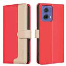 For Motorola Moto G85 Color Matching RFID Anti-theft Leather Phone Case(Red) - 1