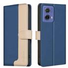 For Motorola Moto G85 Color Matching RFID Anti-theft Leather Phone Case(Blue) - 1