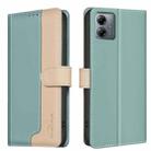 For Motorola Moto G54 5G EU Version Color Matching RFID Anti-theft Leather Phone Case(Green) - 1