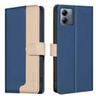 For Motorola Moto G54 5G EU Version Color Matching RFID Anti-theft Leather Phone Case(Blue) - 1