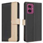 For Motorola Moto G55 Color Matching RFID Anti-theft Leather Phone Case(Black) - 1