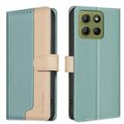 For Motorola Moto G15 Color Matching RFID Anti-theft Leather Phone Case(Green) - 1