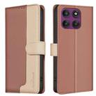 For Motorola Edge 60 Pro Color Matching RFID Anti-theft Leather Phone Case(Brown) - 1