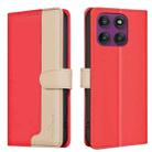 For Motorola Edge 60 Pro Color Matching RFID Anti-theft Leather Phone Case(Red) - 1