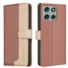 For Motorola Moto G56 5G Color Matching RFID Anti-theft Leather Phone Case(Brown) - 1