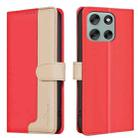 For Motorola Moto G56 5G Color Matching RFID Anti-theft Leather Phone Case(Red) - 1