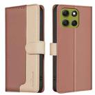 For Motorola Moto G86 5G Color Matching RFID Anti-theft Leather Phone Case(Brown) - 1