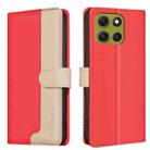 For Motorola Moto G86 5G Color Matching RFID Anti-theft Leather Phone Case(Red) - 1