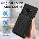 For Samsung Galaxy Note9 Splicing Rhombic Texture Card Bag Phone Case with Long Lanyard(Black) - 2