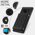 For Samsung Galaxy Note9 Splicing Rhombic Texture Card Bag Phone Case with Long Lanyard(Black) - 3