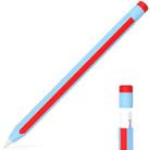 For Apple Pencil 2 / Pencil Pro Colorful Pencil Style Stylus Silicone Protective Case(Blue Red) - 1