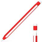 For Apple Pencil 2 / Pencil Pro Colorful Pencil Style Stylus Silicone Protective Case(Red White) - 1