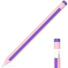 For Apple Pencil 2 / Pencil Pro Colorful Pencil Style Stylus Silicone Protective Case(Pink Purple) - 1