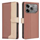 For Tecno Pova 6 / 6 Pro Color Matching RFID Anti-theft Leather Phone Case(Brown) - 1