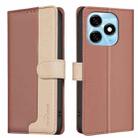 For Tecno Spark 20 Color Matching RFID Anti-theft Leather Phone Case(Brown) - 1