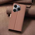 For Tecno Spark 20 Pro Color Matching RFID Anti-theft Leather Phone Case(Brown) - 3