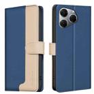 For Tecno Spark 20 Pro Color Matching RFID Anti-theft Leather Phone Case(Blue) - 1