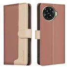 For Tecno Spark 20 Pro+ Color Matching RFID Anti-theft Leather Phone Case(Brown) - 1