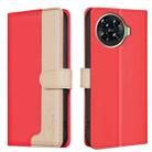 For Tecno Spark 20 Pro+ Color Matching RFID Anti-theft Leather Phone Case(Red) - 1