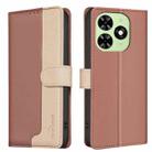 For Tecno Spark  Go 2024 / 20C / Pop 8 Color Matching RFID Anti-theft Leather Phone Case(Brown) - 1