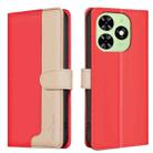 For Tecno Spark  Go 2024 / 20C / Pop 8 Color Matching RFID Anti-theft Leather Phone Case(Red) - 1