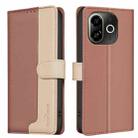 For Tecno POP 9 5G / Spark 30C 5G Color Matching RFID Anti-theft Leather Phone Case(Brown) - 1