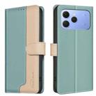 For Tecno Spark 40 4G Color Matching RFID Anti-theft Leather Phone Case(Green) - 1