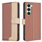 For Tecno Spark 40 Pro 4G Color Matching RFID Anti-theft Leather Phone Case(Brown) - 1