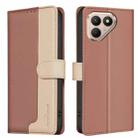 For Tecno Pova 7 Pro 5G Color Matching RFID Anti-theft Leather Phone Case(Brown) - 1