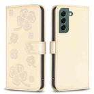 For Samsung Galaxy S24 FE 5G Four-leaf Embossed Leather Phone Case(Gold) - 1