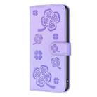 For Samsung Galaxy S25 Ultra 5G Four-leaf Embossed Leather Phone Case(Purple) - 2