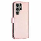 For Samsung Galaxy S25 Ultra 5G Four-leaf Embossed Leather Phone Case(Pink) - 3