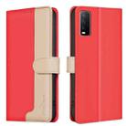 For vivo Y20 Color Matching RFID Anti-theft Leather Phone Case(Red) - 1