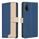 For vivo Y20 Color Matching RFID Anti-theft Leather Phone Case(Blue) - 1