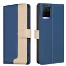 For vivo Y21 / Y21s / Y33s Color Matching RFID Anti-theft Leather Phone Case(Blue) - 1