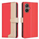 For vivo Y27 4G Color Matching RFID Anti-theft Leather Phone Case(Red) - 1