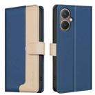 For vivo Y27 4G Color Matching RFID Anti-theft Leather Phone Case(Blue) - 1