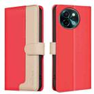 For vivo Y38 5G / Y200i 5G Color Matching RFID Anti-theft Leather Phone Case(Red) - 1