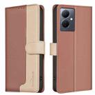 For vivo Y78 5G / Y36 Color Matching RFID Anti-theft Leather Phone Case(Brown) - 1