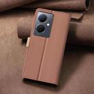 For vivo Y78 5G / Y36 Color Matching RFID Anti-theft Leather Phone Case(Brown) - 3