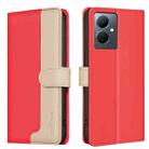 For vivo Y78 5G / Y36 Color Matching RFID Anti-theft Leather Phone Case(Red) - 1
