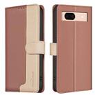 For Google Pixel 8a Color Matching RFID Anti-theft Leather Phone Case(Brown) - 1