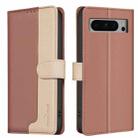 For Google Pixel 8 Pro Color Matching RFID Anti-theft Leather Phone Case(Brown) - 1
