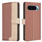 For Google Pixel 9 Color Matching RFID Anti-theft Leather Phone Case(Brown) - 1