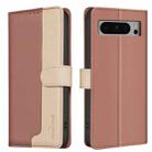 For Google Pixel 9 Pro Color Matching RFID Anti-theft Leather Phone Case(Brown) - 1