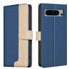 For Google Pixel 9 Pro Color Matching RFID Anti-theft Leather Phone Case(Blue) - 1