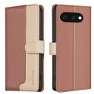 For Google Pixel 9A Color Matching RFID Anti-theft Leather Phone Case(Brown) - 1