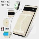 For Google Pixel 6a Splicing Rhombic Texture Card Bag Phone Case with Long Lanyard(Beige) - 3