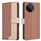 For Realme 11 4G Global Color Matching RFID Anti-theft Leather Phone Case(Brown) - 1